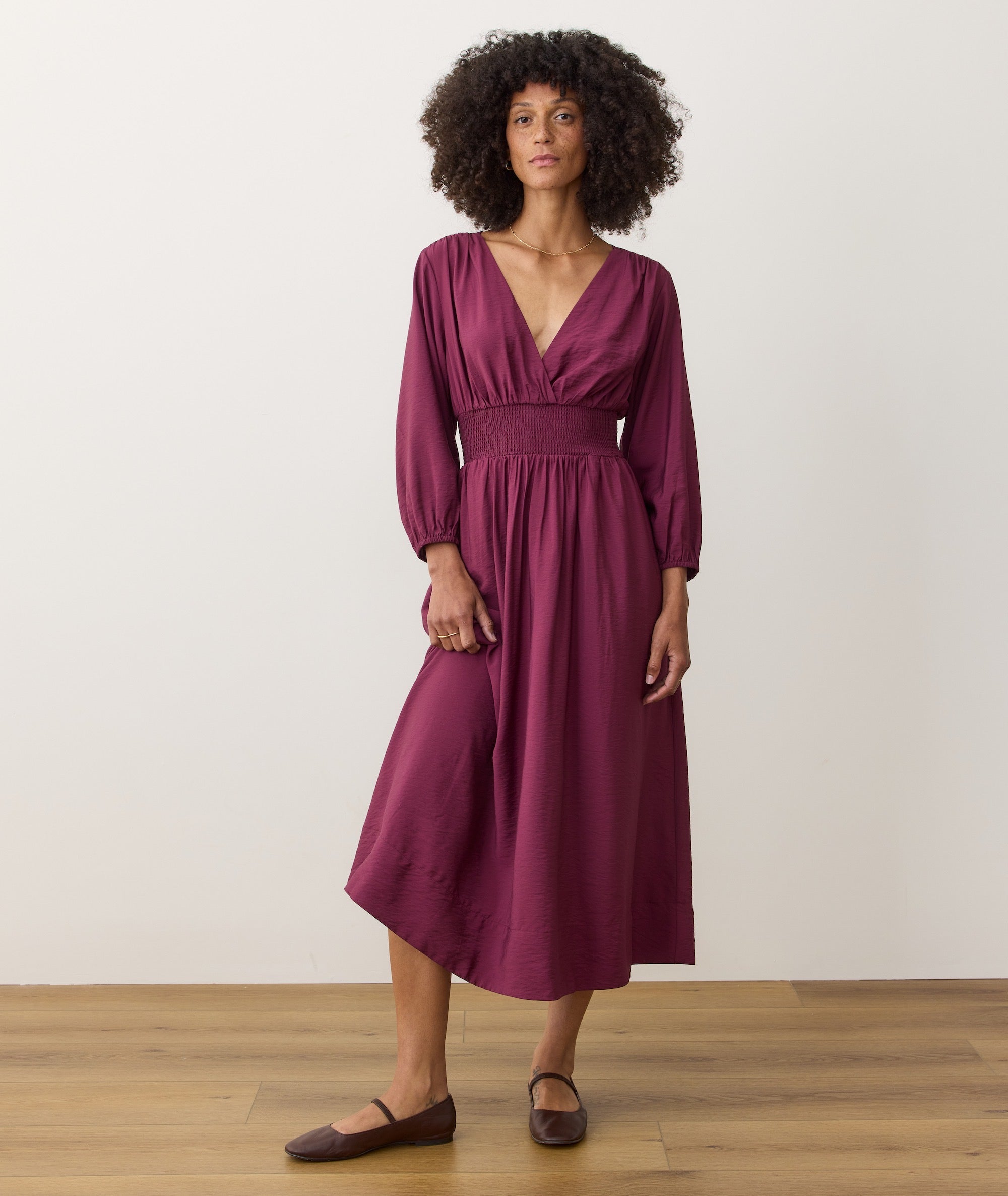 F2_W_19176_LS_V_Neck_Smocked_Dress_Crinkle_Tencel_Fig-35842-Final-web