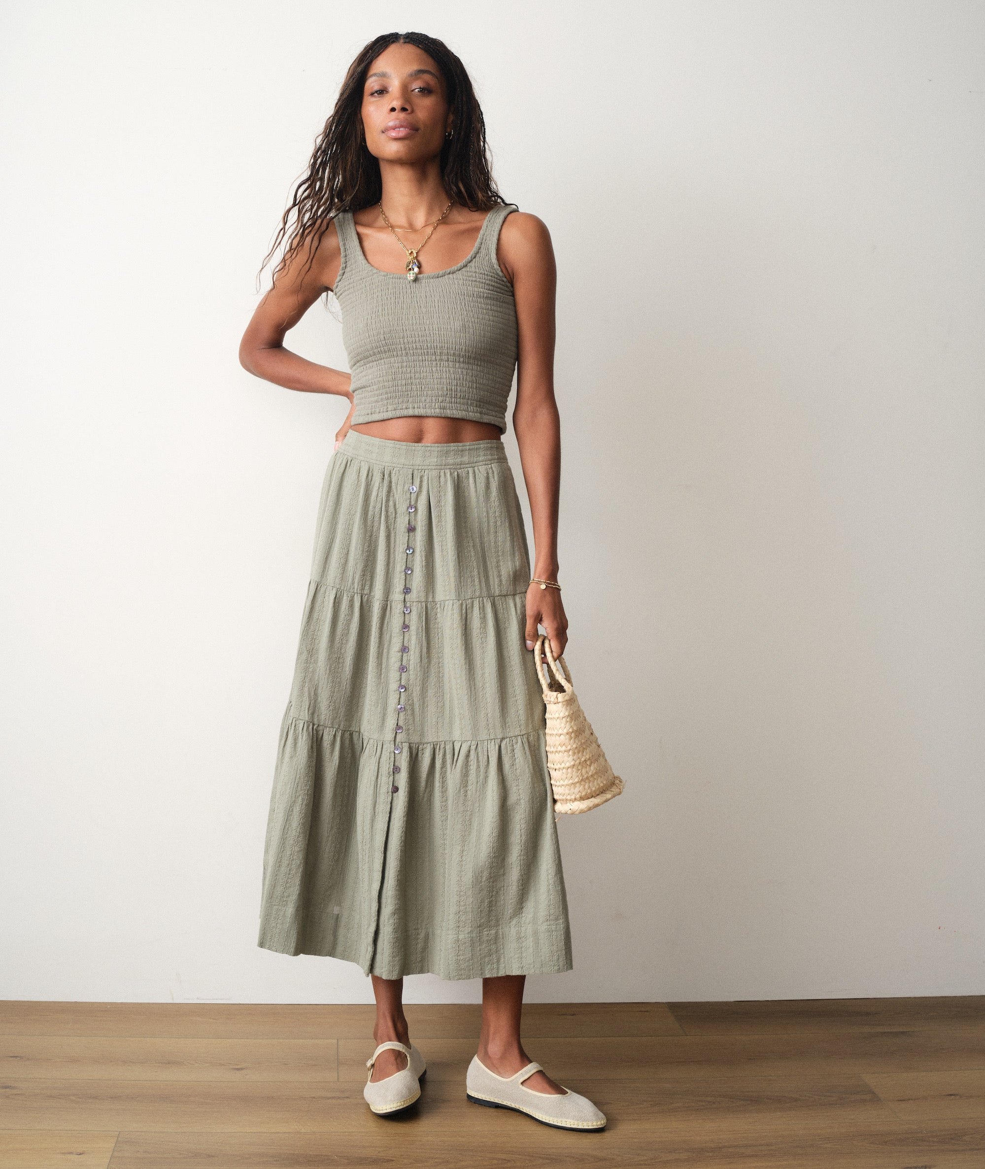 S1_W_Coralina_Scoop_Tank_Sage_S1_W_Lana_Button_Through_Skirt_Sage_15713-Final-web