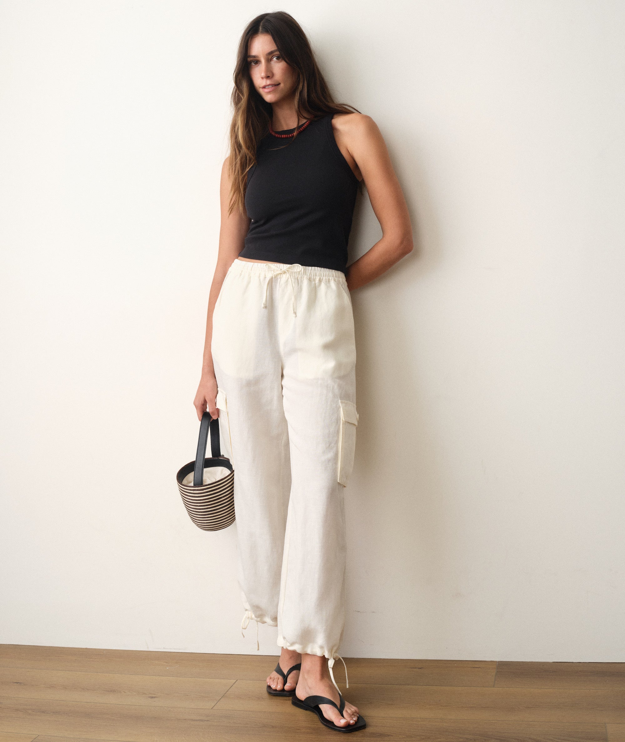 S1_W_Lexi_Rib_Sun_In_High_Neck_Crop_Tank_Faded_Black_S1_W_Linen_Cargo_Pant_Antique_White_9389-Final-web